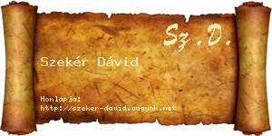 Szekér Dávid névjegykártya