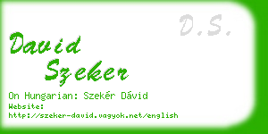 david szeker business card